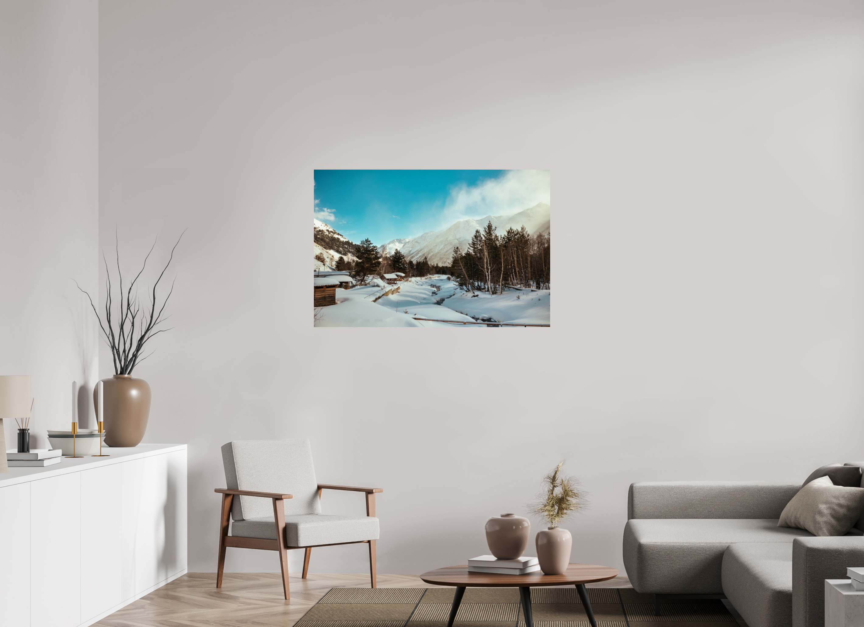45 x 30″, Photo Print On Fuji Crystal DP II Winter in Elbrus