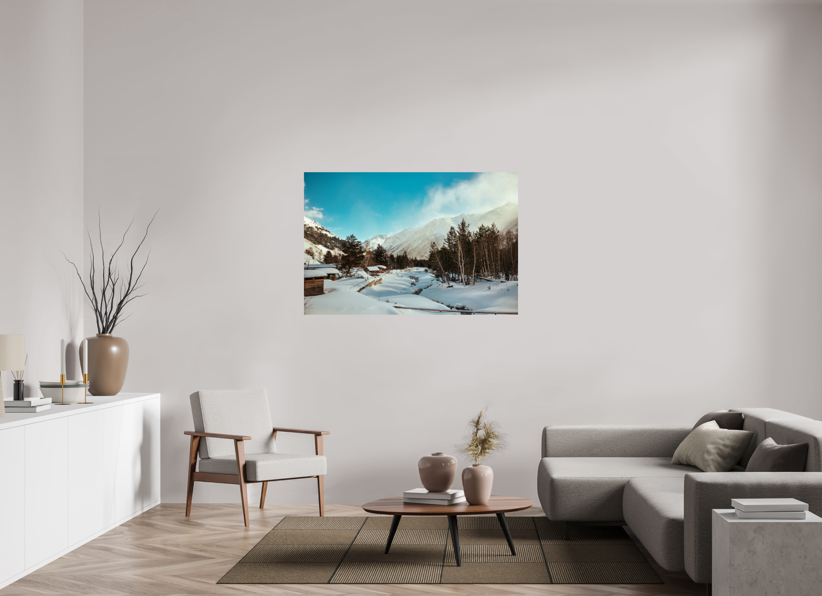 54 x 36″, Photo Print On Fuji Crystal DP II Winter in Elbrus