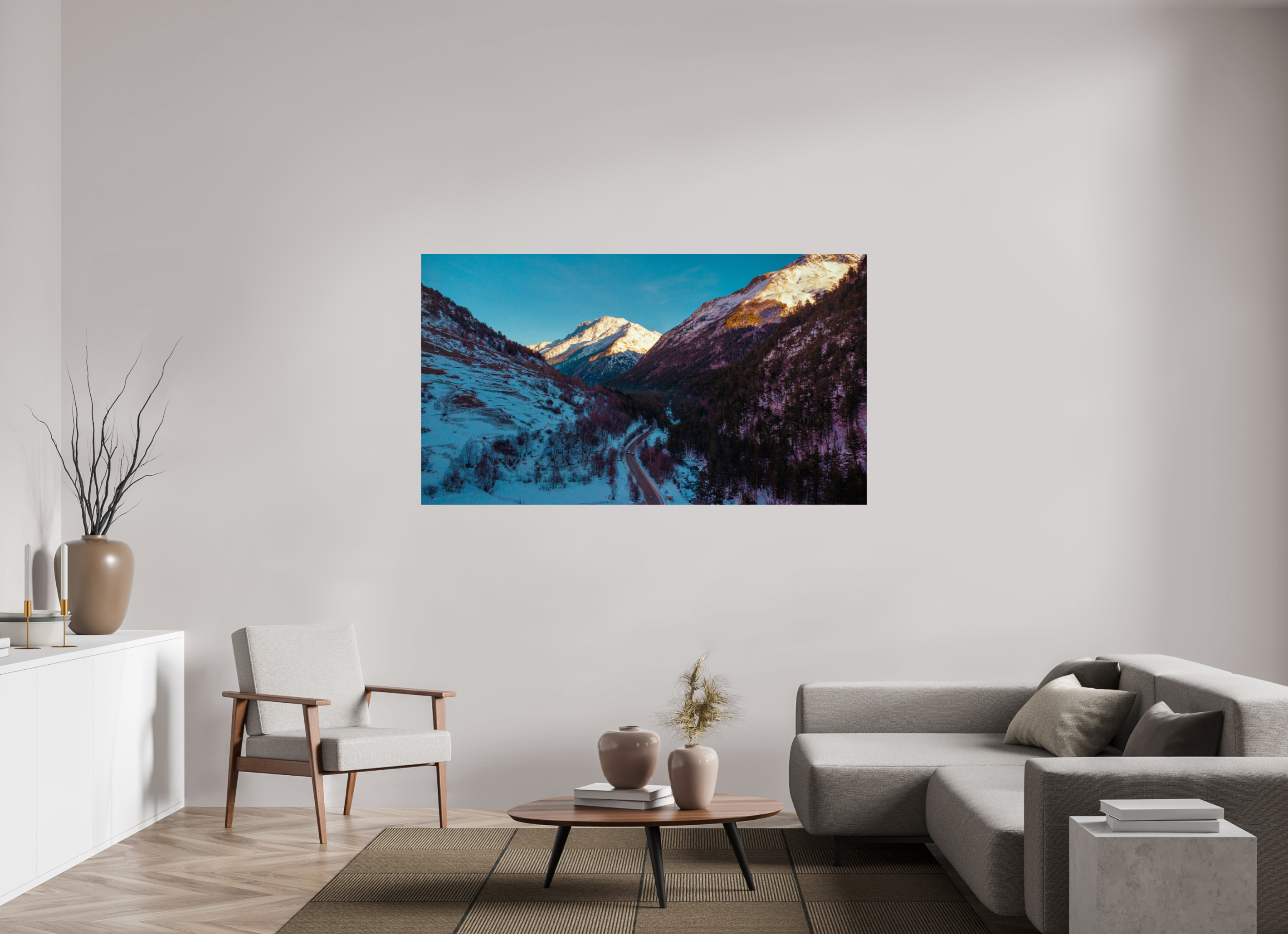 70 x 39.4″, Photo Print On Fuji Crystal DP II The Road to Elbrus: A Path Through the Clouds