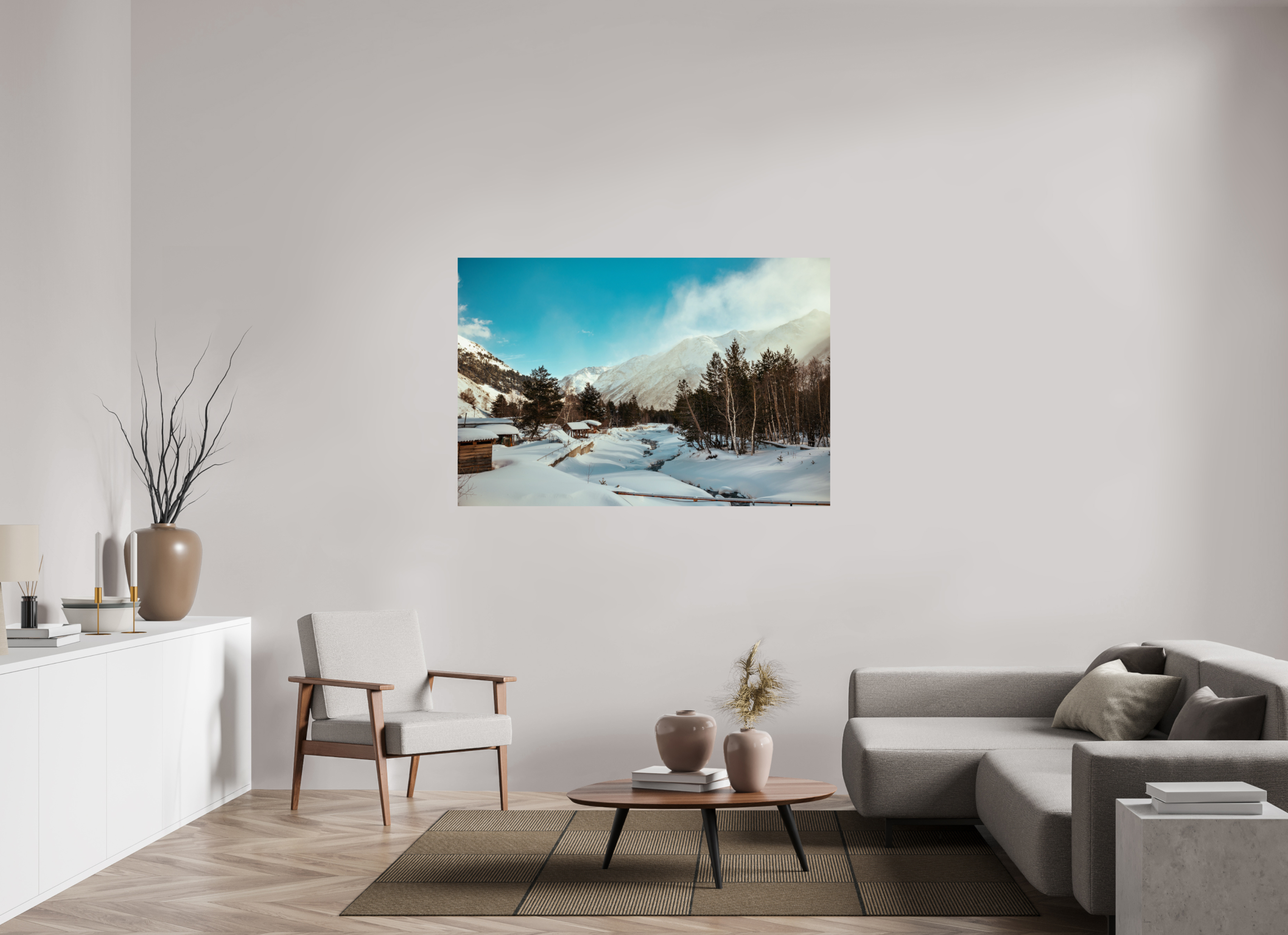 60 x 40″, Photo Print On Fuji Crystal DP II Winter in Elbrus